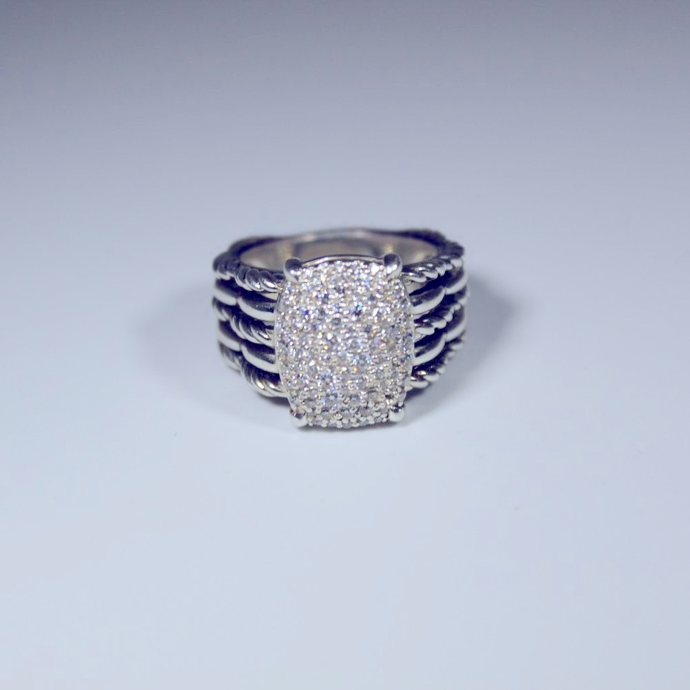 David Yurman Rising Tides Ring with Diamonds SZ:8! - Picture 2 of 12